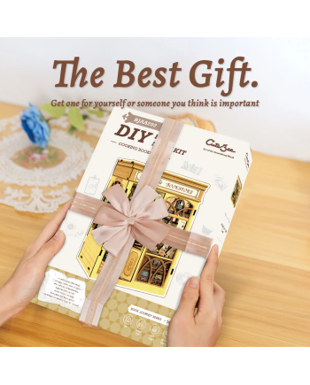 BOOK NOOK KIT - DIY- Librairie Culinaire - 156pc + Eclairage LED - vue du packaging