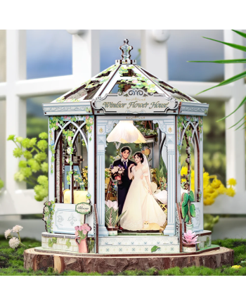 MINIATURE HOUSE - DIY- Maison des Fleurs Windsor - 235pc+Eclairage LED - vue de face