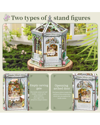 MINIATURE HOUSE - DIY- Maison des Fleurs Windsor - 235pc+Eclairage LED - vue de dos