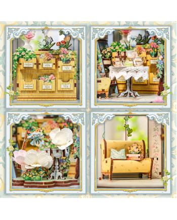 MINIATURE HOUSE - DIY- Maison des Fleurs Windsor - 235pc+Eclairage LED - vue de detail
