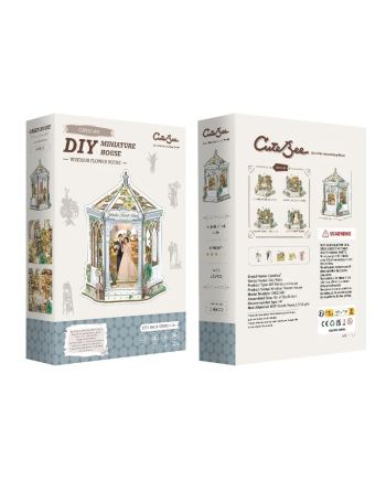 MINIATURE HOUSE - DIY- Maison des Fleurs Windsor - 235pc+Eclairage LED - vue du packaging