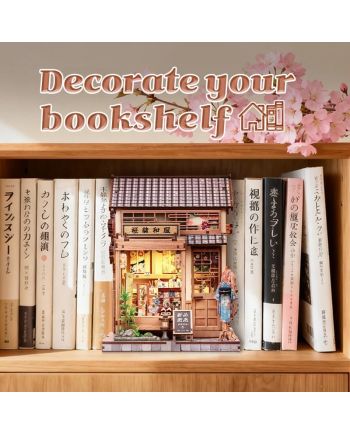BOOK NOOK KIT - DIY -Boutique de kimonos Sakura- 235pc + Eclairage LED - vue de dos