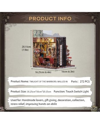 BOOK NOOK KIT - DIY - Crépuscule des guerriers - 272pc + Eclairage LED - vue du packaging