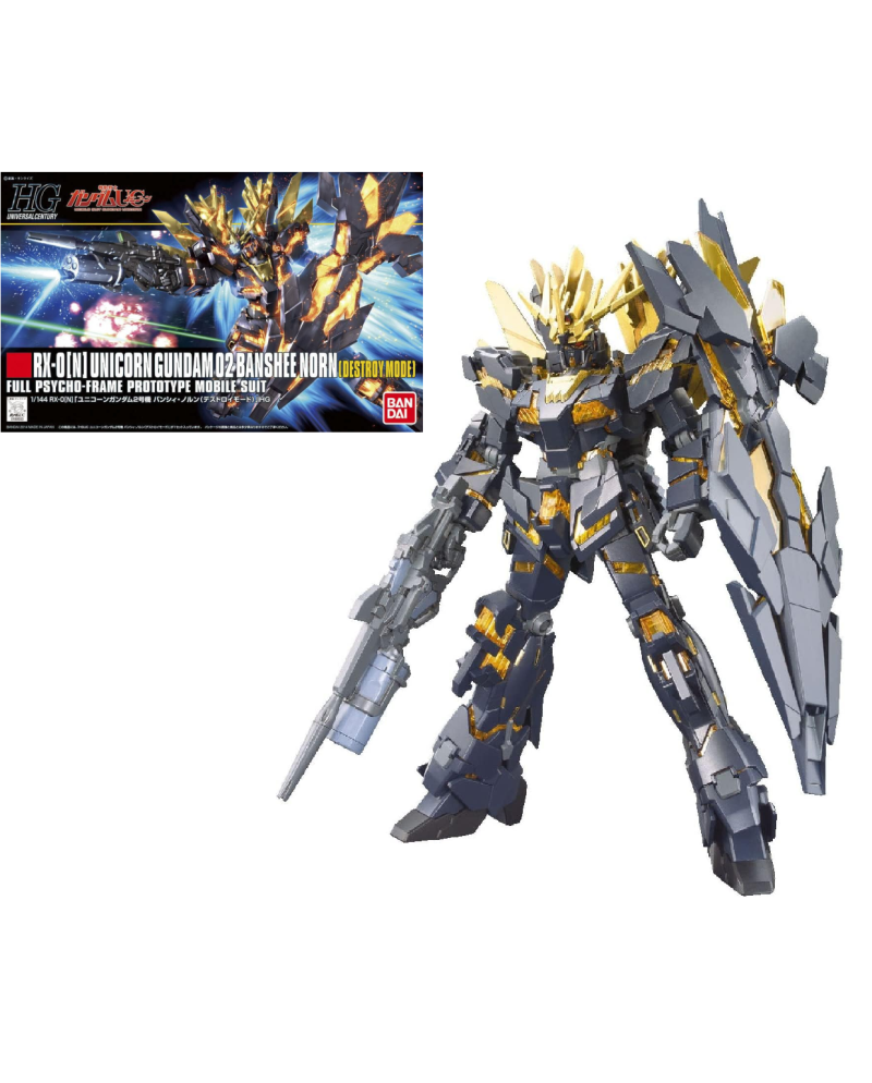 GUNDAM - 1/144 HGUC Unicorn Gundam 02 Banshee Norn - Model Kit 13cm - vue principale
