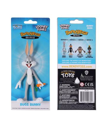 LOONEY TUNES - Bugs - Figurine Mini Bendyfigs 14cm - vue de face