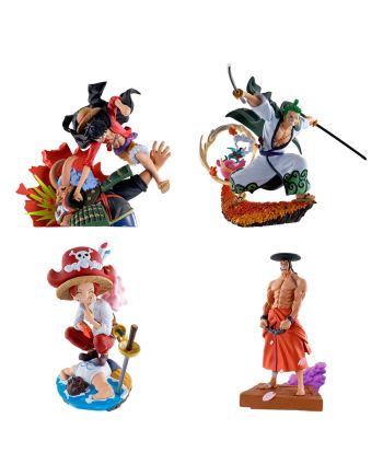 ONE PIECE - Logbox Re Birth Wano Kuni - Set 4 Statuettes Petitrama 9cm - vue principale