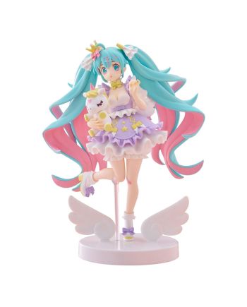 Statuette Hatsune Miku Yumekawa Lavender Tenitol 21cm vue de côté