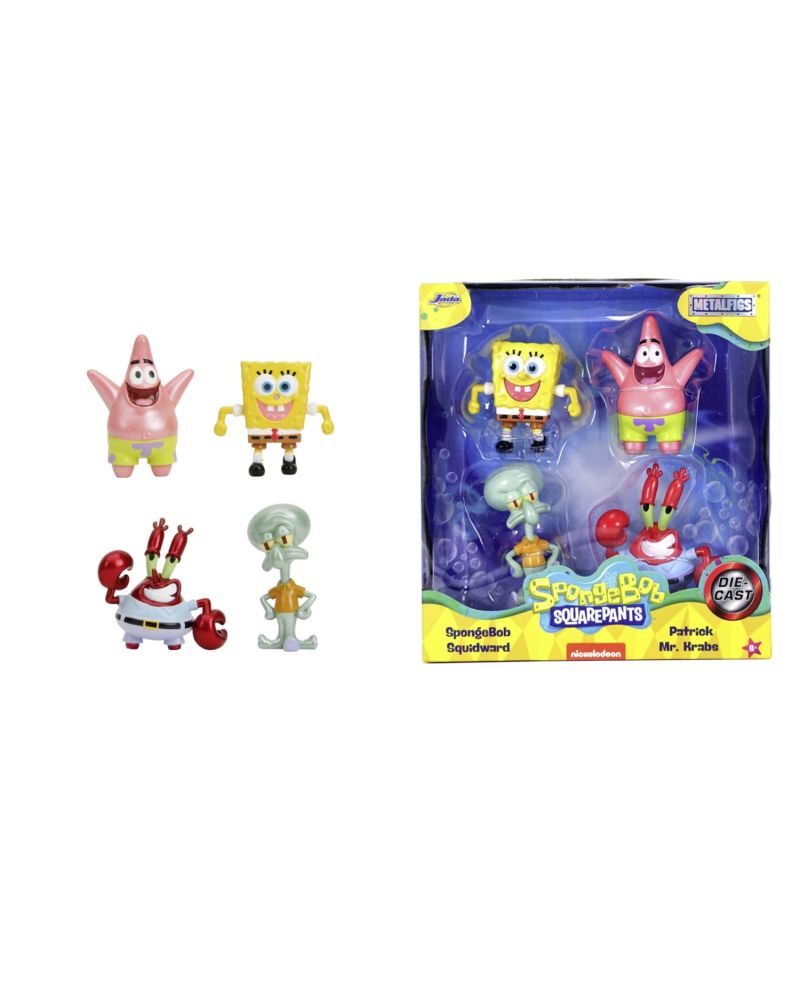 Pack de 4 figurines Bob l'Éponge 6 cm Jada Toys