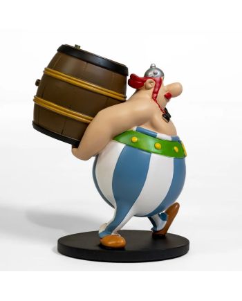 ASTERIX & OBLEIX - Obélix charge un tonneau - Statuette 25cm - vue de profil
