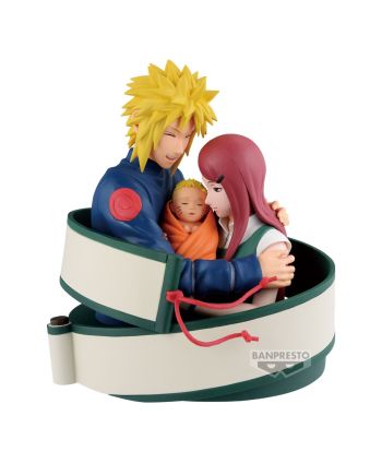 NARUTO 72 SERIES - Minato, Naruto & Kushina - Figurine 13cm - vue de face
