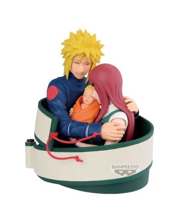 NARUTO 72 SERIES - Minato, Naruto & Kushina - Figurine 13cm - vue de profil