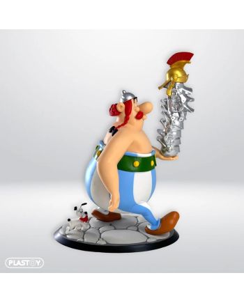 ASTERIX & OBELIX - Obélix pile de casques - figurine 22cm - vue de profil