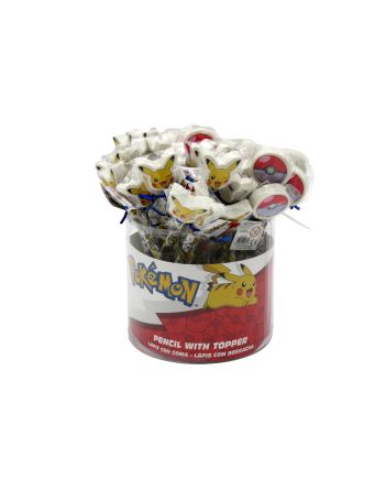 Display de 36 crayons Pokémon Pikachu et Pokéball avec gomme topper