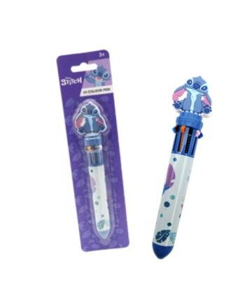 Stylo-bille Stitch 10 couleurs avec topper 3D - Disney Lilo et Stitch