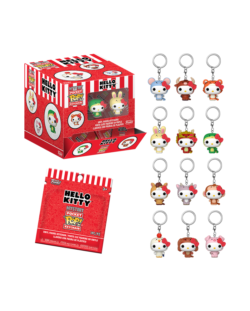 Boîte Hello Kitty Animals POP Keychain Funko avec 12 figurines mystères