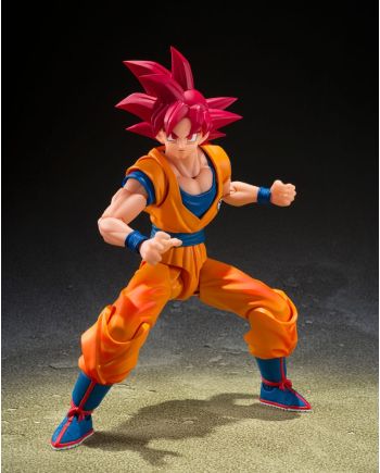 Figurine SSG Son Goku God Aura S.H. Figuarts Dragon Ball Super vue de face