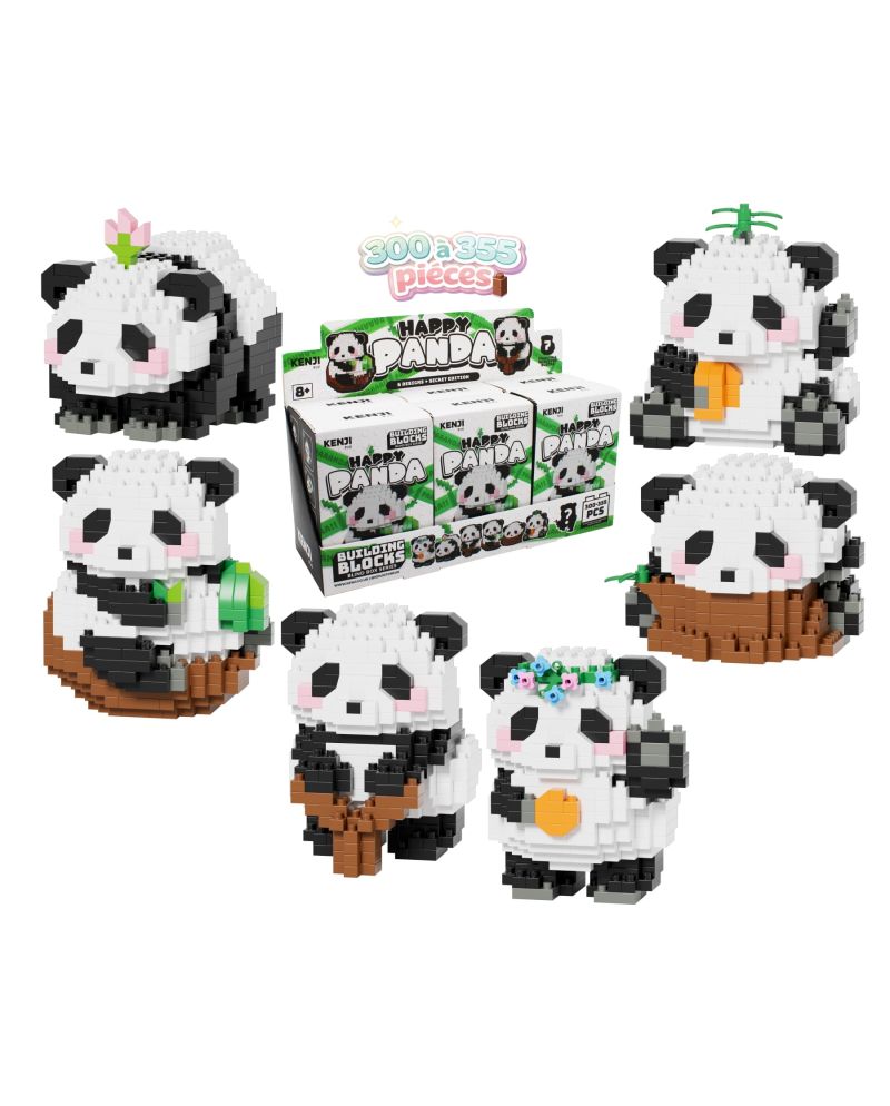 KAWAII BOX - Happy Panda - Kit de Construction (6pcs) 300 à 355pcs - vue principale