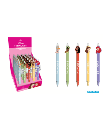 Stylo à gel effaçable Princesses Disney avec topper décoratif