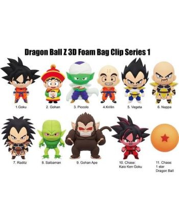 DRAGON BALL Z - Series 1 - 3D Foam Bag Clip (Display 24 Pcs) - vue de profil