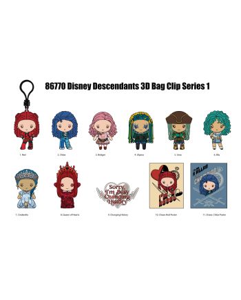 DESCENDANTS - Series 1 - 3D Foam Bag Clip (Display 24 Pcs) - vue de face