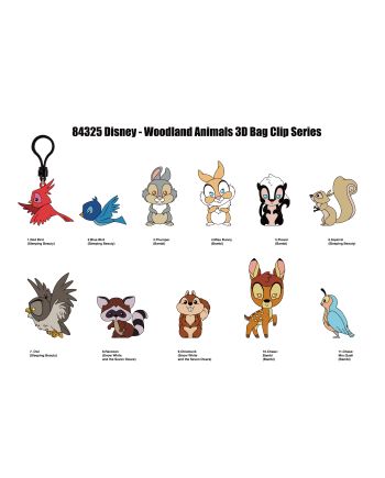 DISNEY - Personnages de la Forêt - 3D Foam Bag Clip (Display 24 Pcs) - vue de face