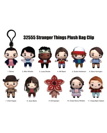 STRANGER THINGS - Plush Bag Clip (Display 24 Pcs) - vue de face