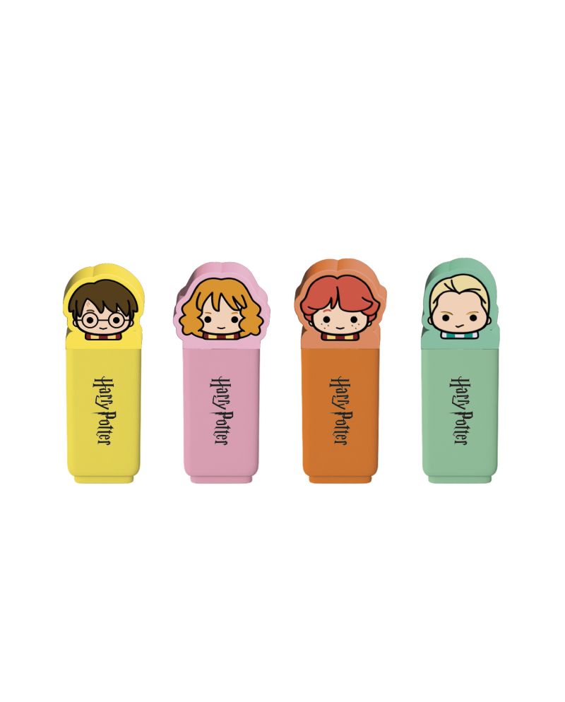 Pack de 4 mini surligneurs Harry Potter avec personnages