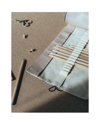Trousse enroulable Hokusai La Grande Vague détail impression