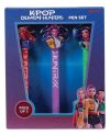 Détail des 3 stylos K-Pop Demon Hunters, papeterie sous licence
