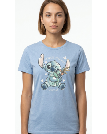 T-Shirt femme Lilo & Stitch Always here for cuddles taille S - Disney