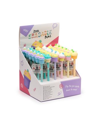Display de 36 stylos à gel effaçable KAWAII Cupcake