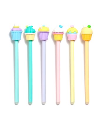 Stylo à gel effaçable motif Cupcake collection Kawaii