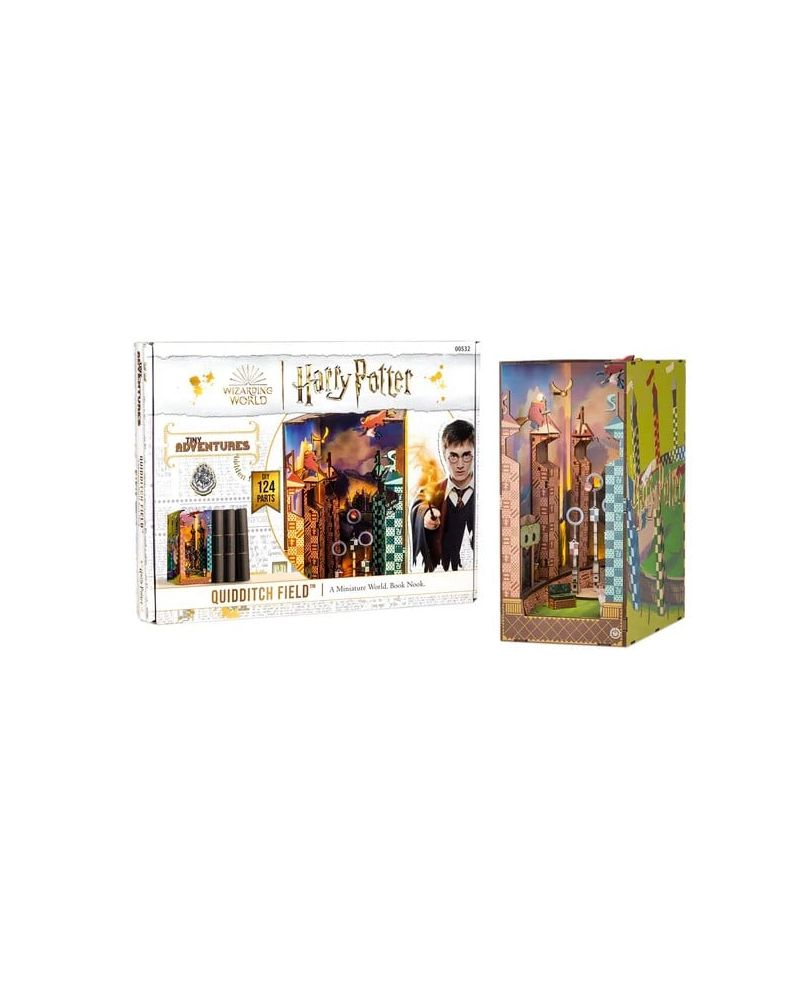 HARRY POTTER-BOOK NOOK KIT -Terrain de Quidditch -124pc +Eclairage LED - vue principale