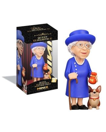 CELEBRITY - Reine Elizabeth II avec son Corgi - Figurine Minix 12cm - vue principale