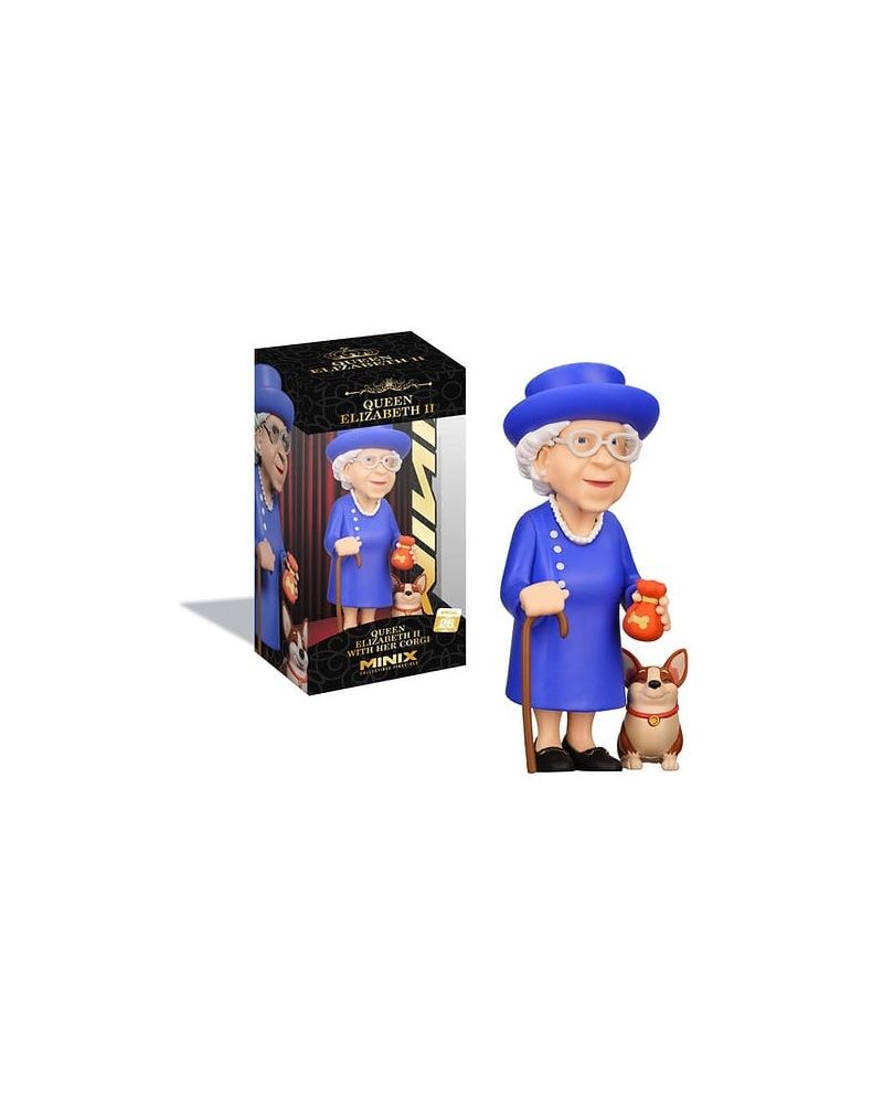 CELEBRITY - Reine Elizabeth II avec son Corgi - Figurine Minix 12cm - vue principale