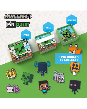 Display Minecraft Pin Quest Paladone avec 36 pins mystères