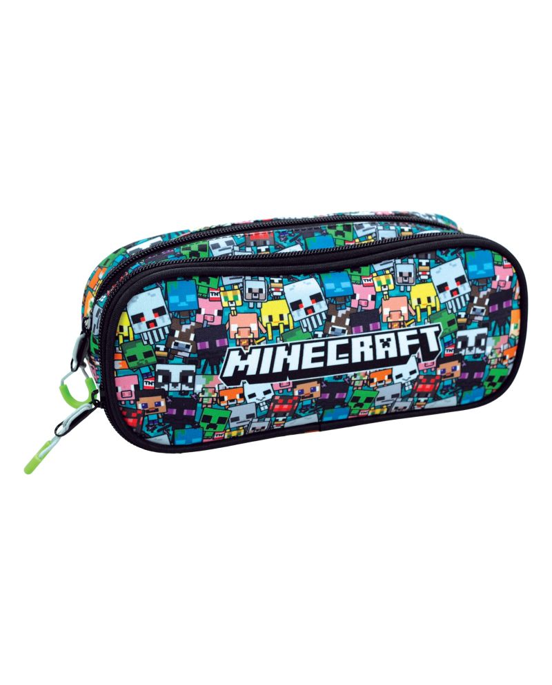 MINECRAFT - Trousse à Crayons Oval avec 2 Zippers - vue principale