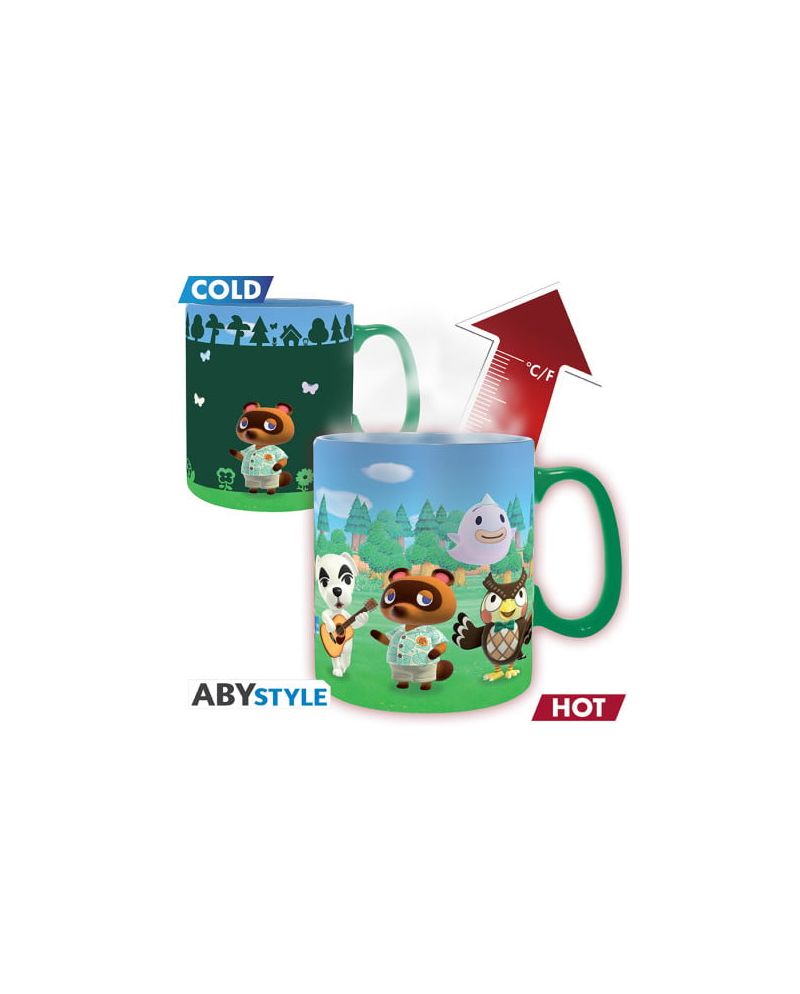 Mug thermoréactif Animal Crossing Bienvenue sur l'île 460ml vue face
