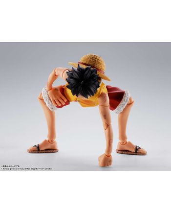 Figurine S.H. Figuarts Luffy édition Marineford vue de dos