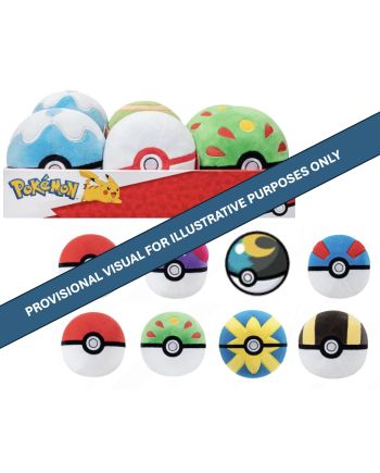 POKEMON - Peluche Pokeball 12cm - Display 6 Pcs - vue principale