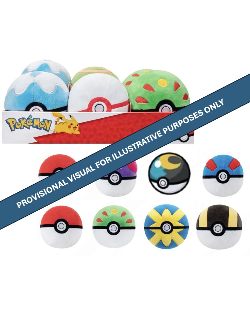 POKEMON - Peluche Pokeball 12cm - Display 6 Pcs - vue principale