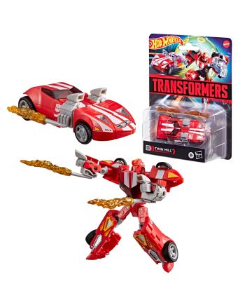 Figurine Transformers x Hot Wheels Twin Mill 12,5 cm vue de face