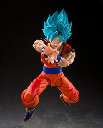 DRAGON BALL SUPER - SSGS Son Goku - Fig. S.H. Figuarts 15cm - vue de profil