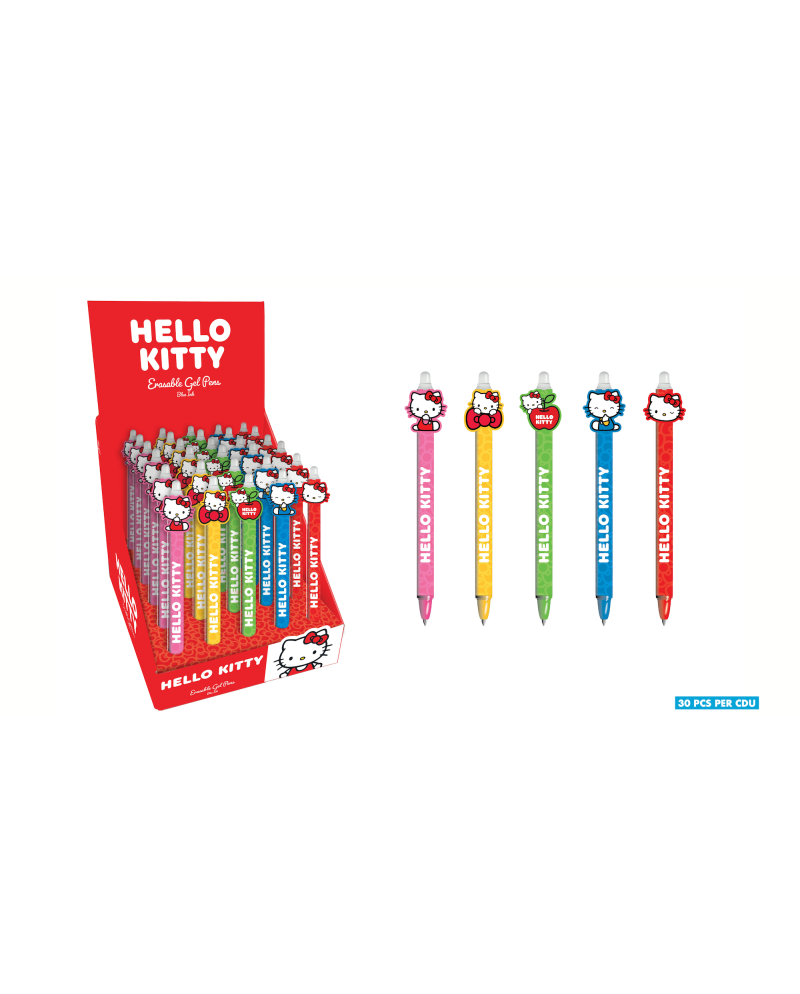 Display de 30 stylos à gel effaçables Hello Kitty avec head topper