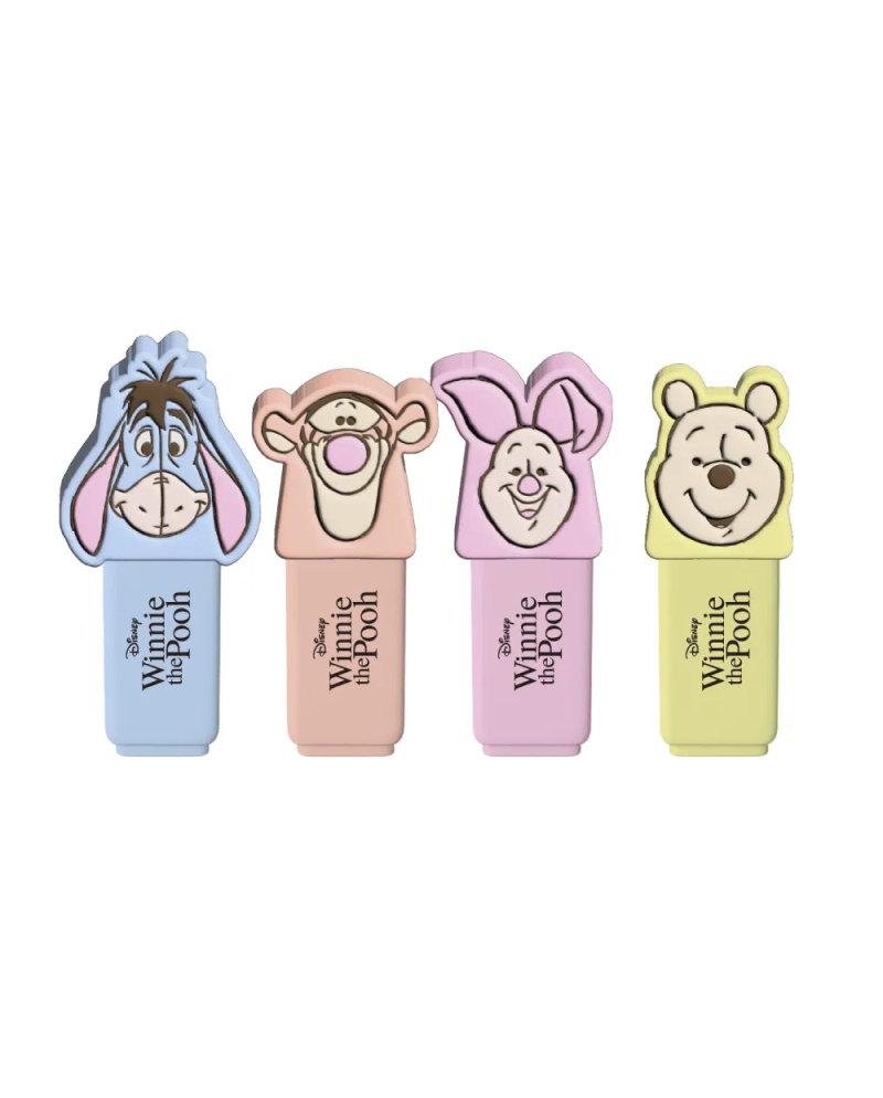 Pack de 4 mini surligneurs Winnie l'Ourson Disney