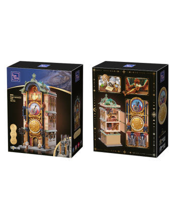 Boîte et pièces du set Pantasy Horloge astronomique de Prague