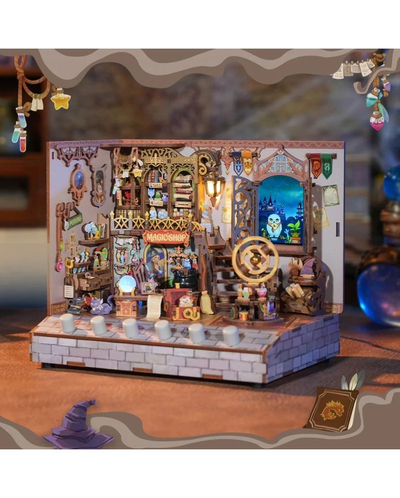 BOOK NOOK KIT - DIY- Magasin Magique - 311pcs + LED Light - vue principale