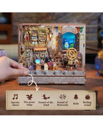 BOOK NOOK KIT - DIY- Magasin Magique - 311pcs + LED Light - vue de face