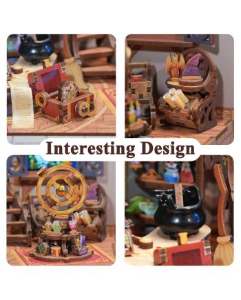 BOOK NOOK KIT - DIY- Magasin Magique - 311pcs + LED Light - vue de dos