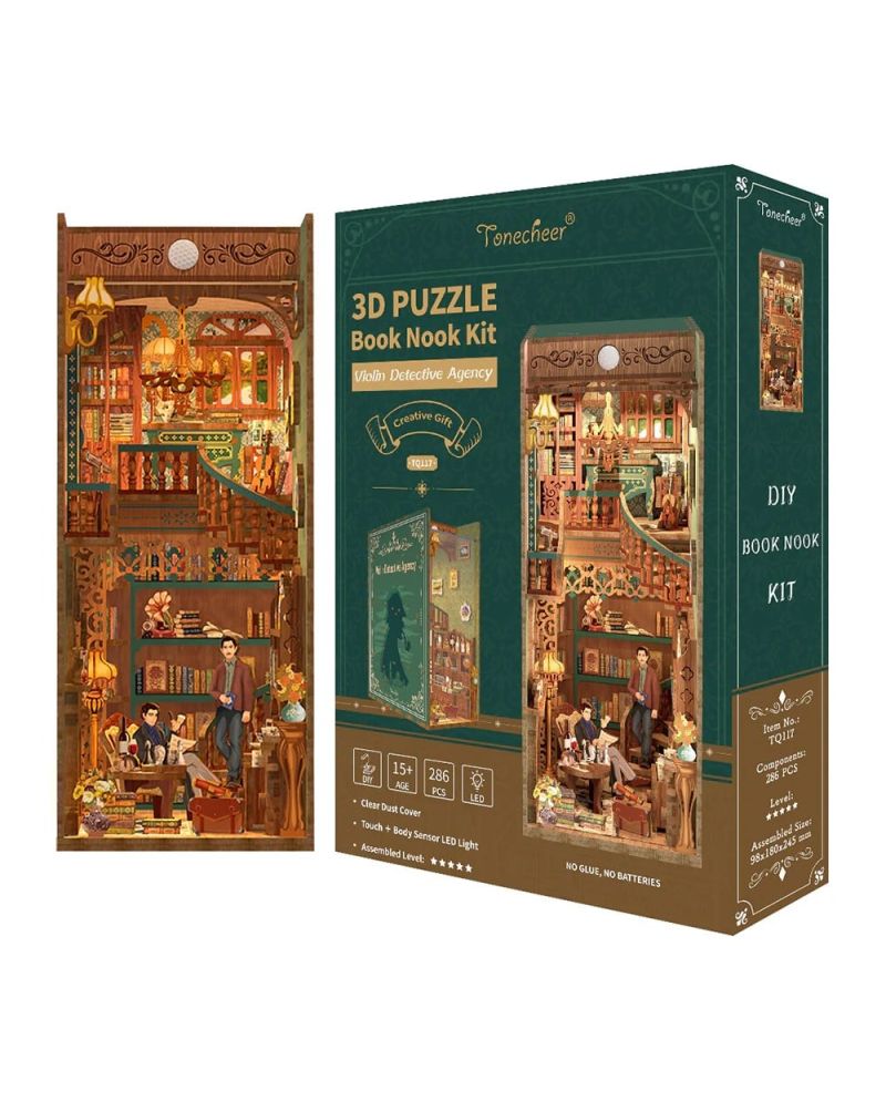 BOOK NOOK KIT - DIY- Agence de detective Violon - 286pcs + LED Light - vue principale